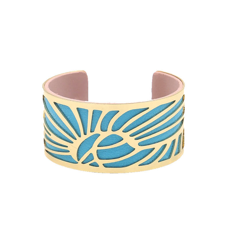 Oasis Leaf Leather Cuff Bracelet