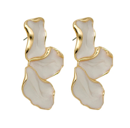 Golden Romance Petal Statement Earrings