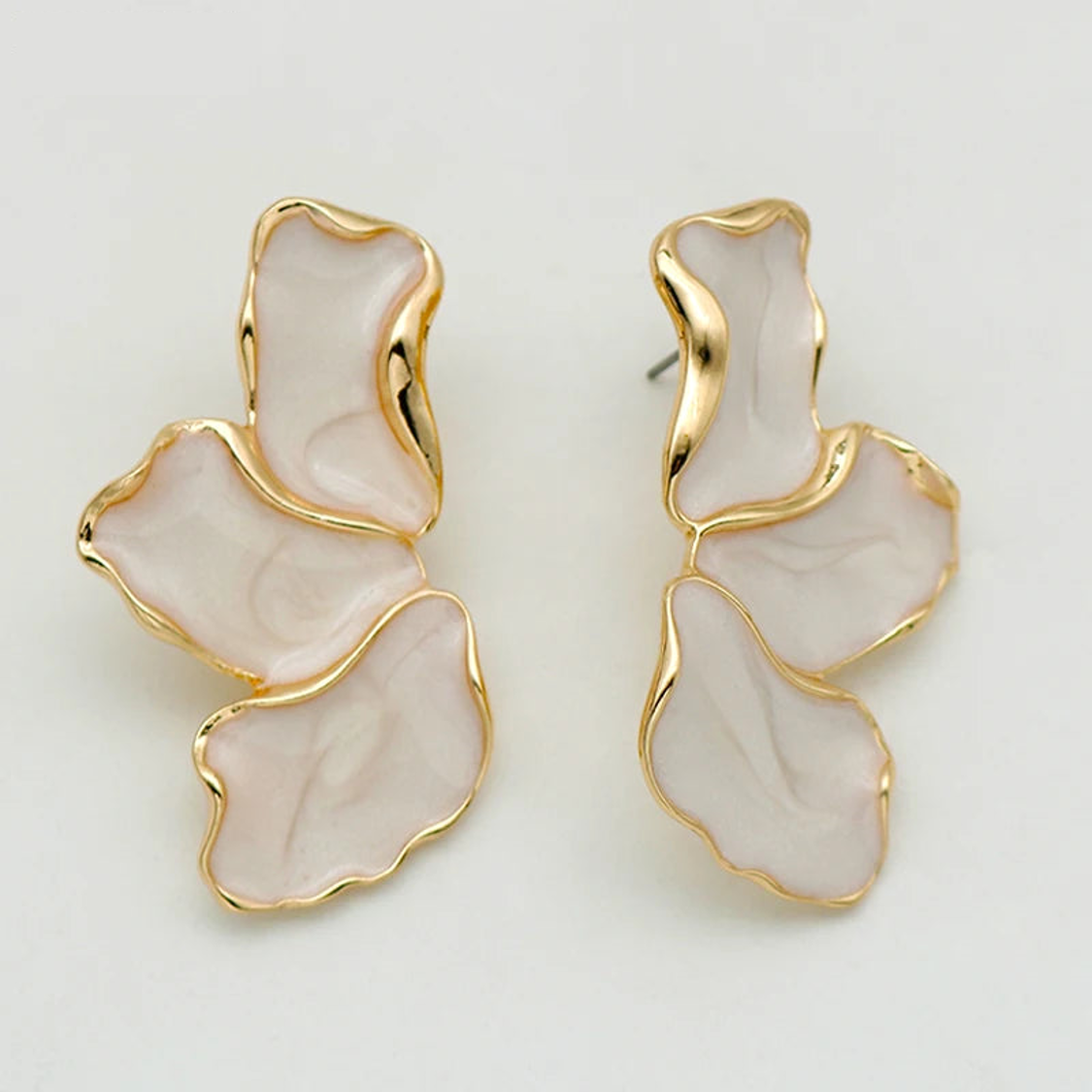 Golden Romance Petal Statement Earrings