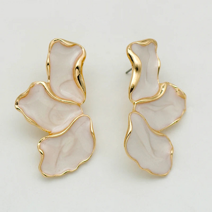 Golden Romance Petal Statement Earrings