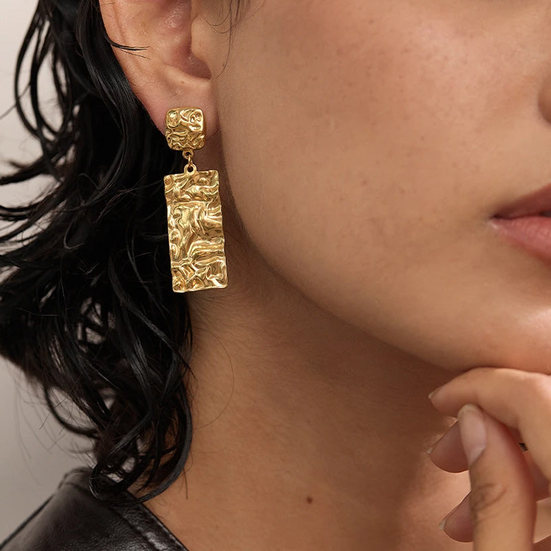 Lustre Gold Sculptural Earrings