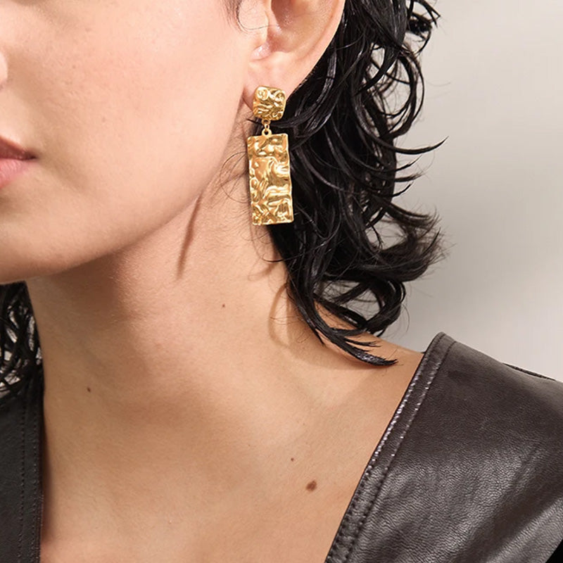 Lustre Gold Sculptural Earrings