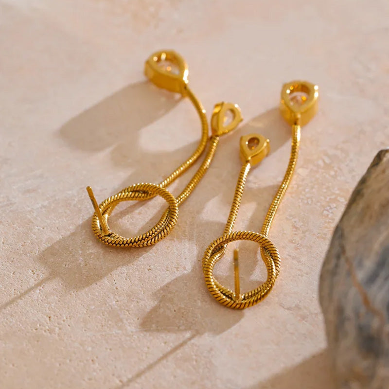 Eclat Gold Drop Earrings
