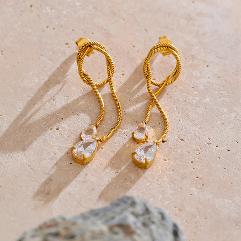 Eclat Gold Drop Earrings