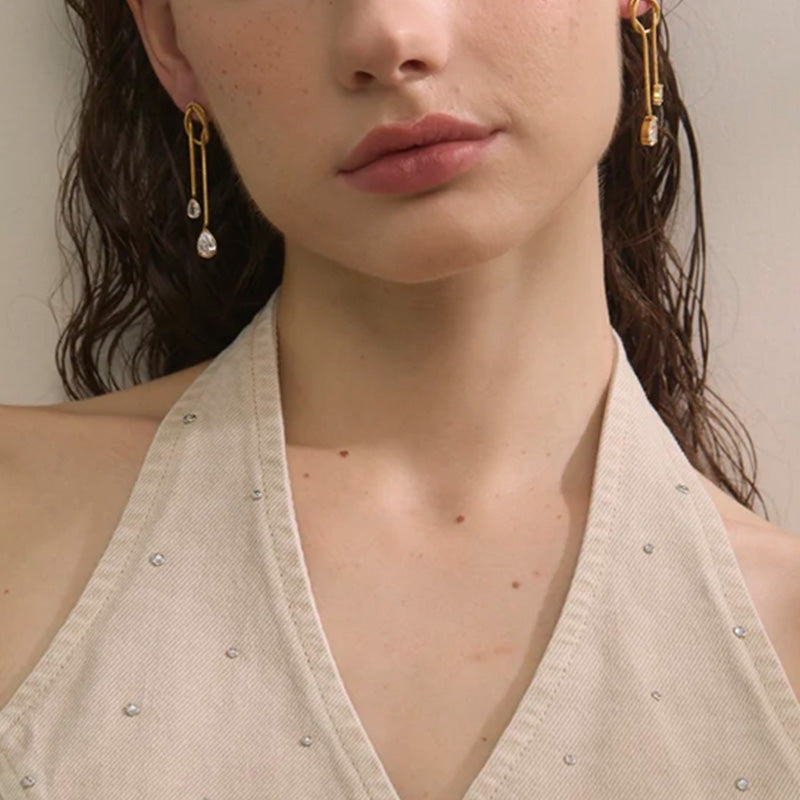 Eclat Gold Drop Earrings