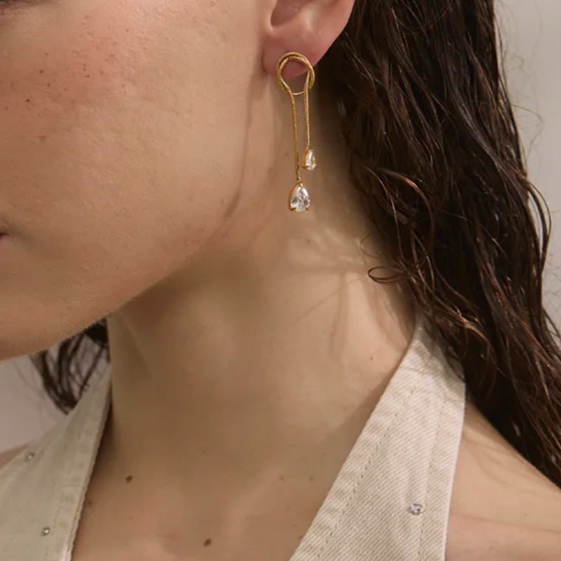 Eclat Gold Drop Earrings