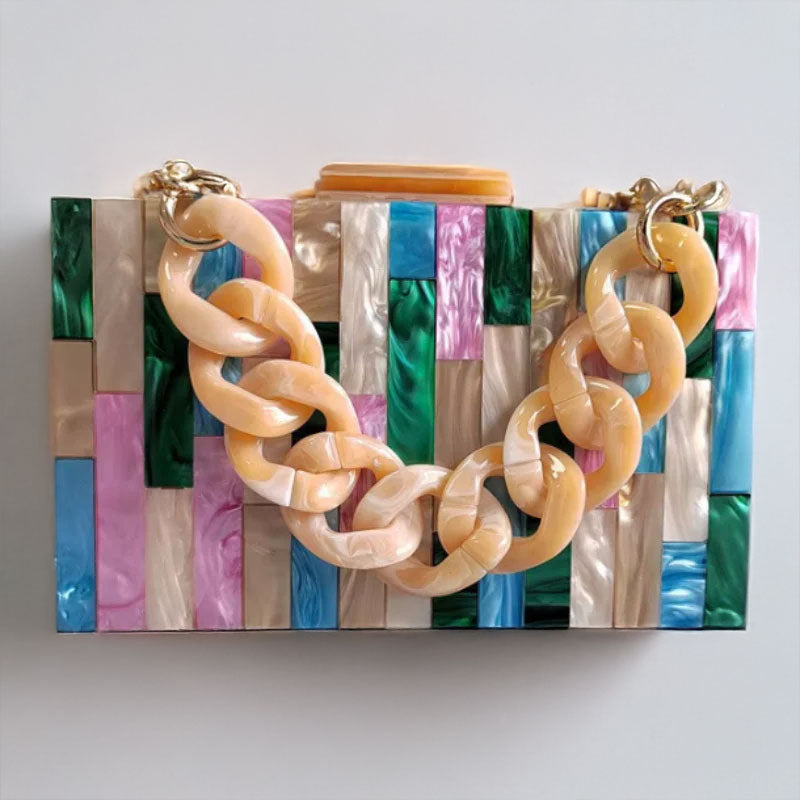 Oasis Mosaic Acrylic Clutch