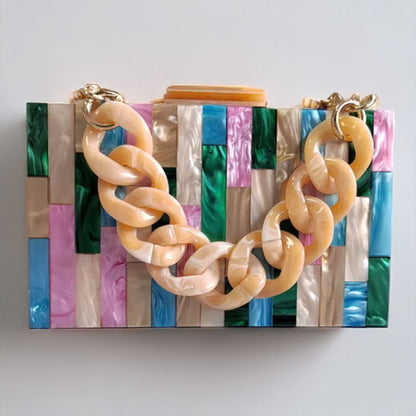 Oasis Mosaic Acrylic Clutch