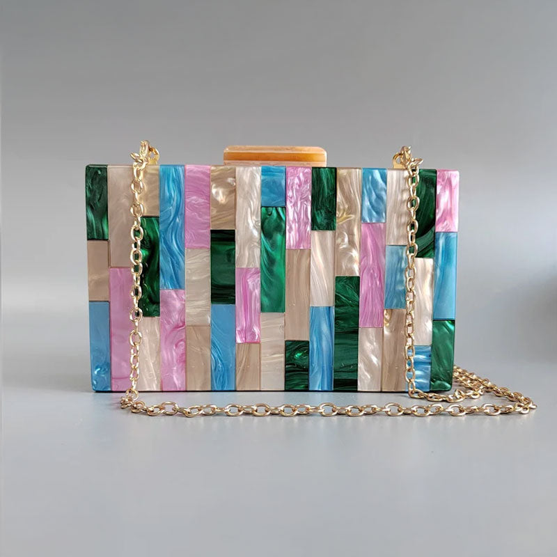 Oasis Mosaic Acrylic Clutch
