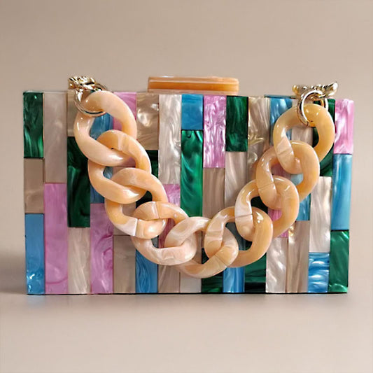 Oasis Mosaic Acrylic Clutch