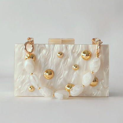 Pearl Dot Acrylic Clutch