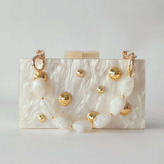 Pearl Dot Acrylic Clutch