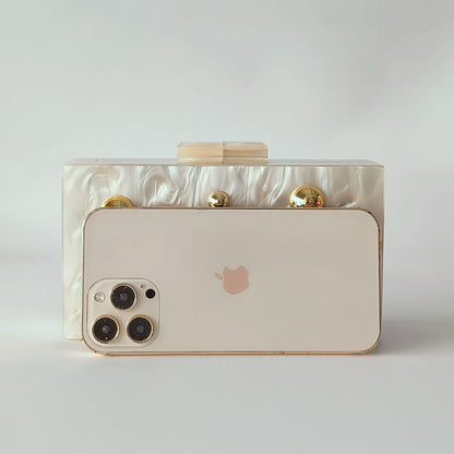 Pearl Dot Acrylic Clutch