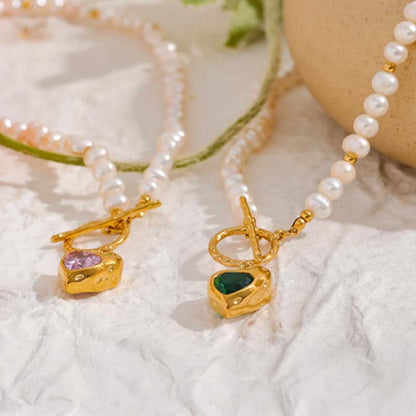 Pop Heart Pearl Necklace