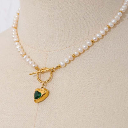 Pop Heart Pearl Necklace