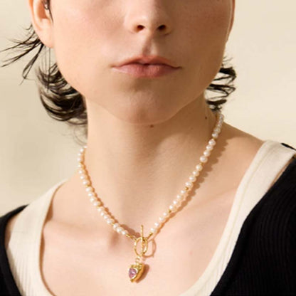 Pop Heart Pearl Necklace