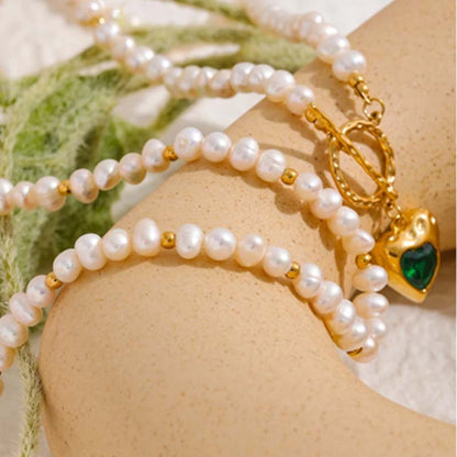 Pop Heart Pearl Necklace