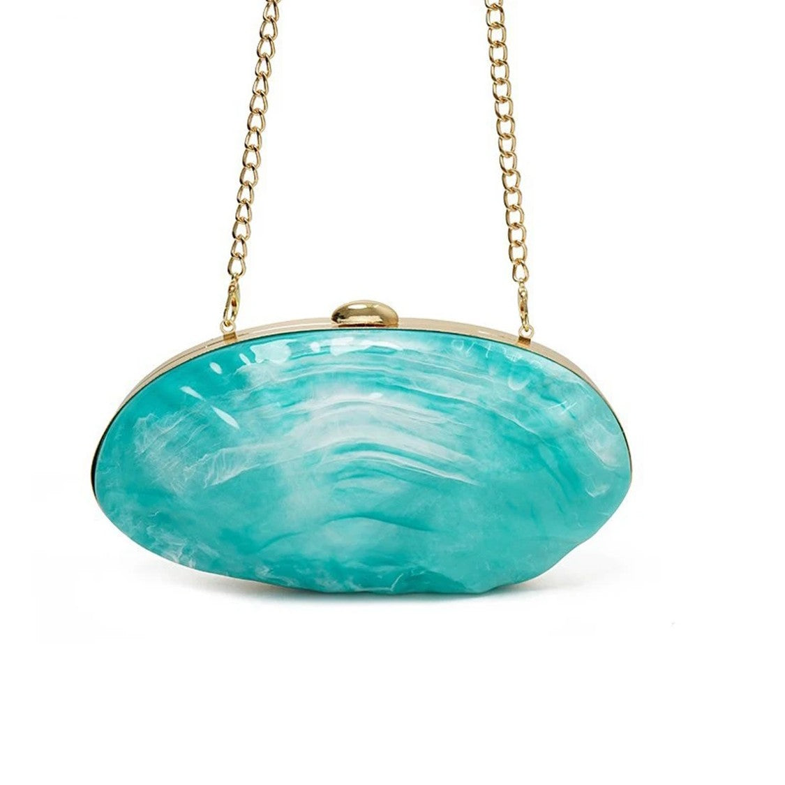 Retro Couture Shell Clutch