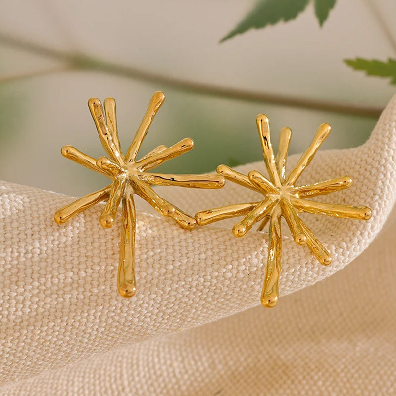 Spark Gold Burst Earrings