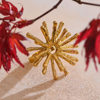 Spark Gold Burst Ring