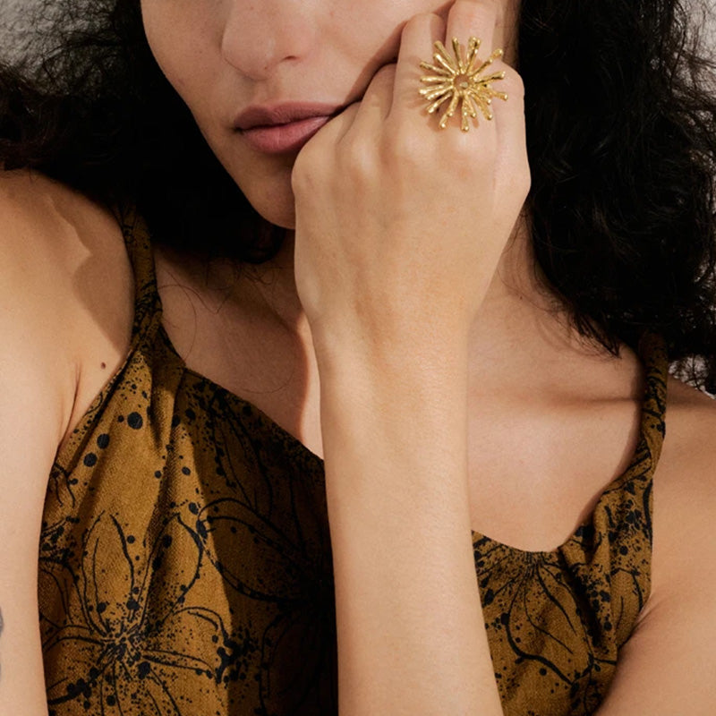 Spark Gold Burst Ring