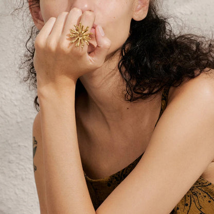 Spark Gold Burst Ring