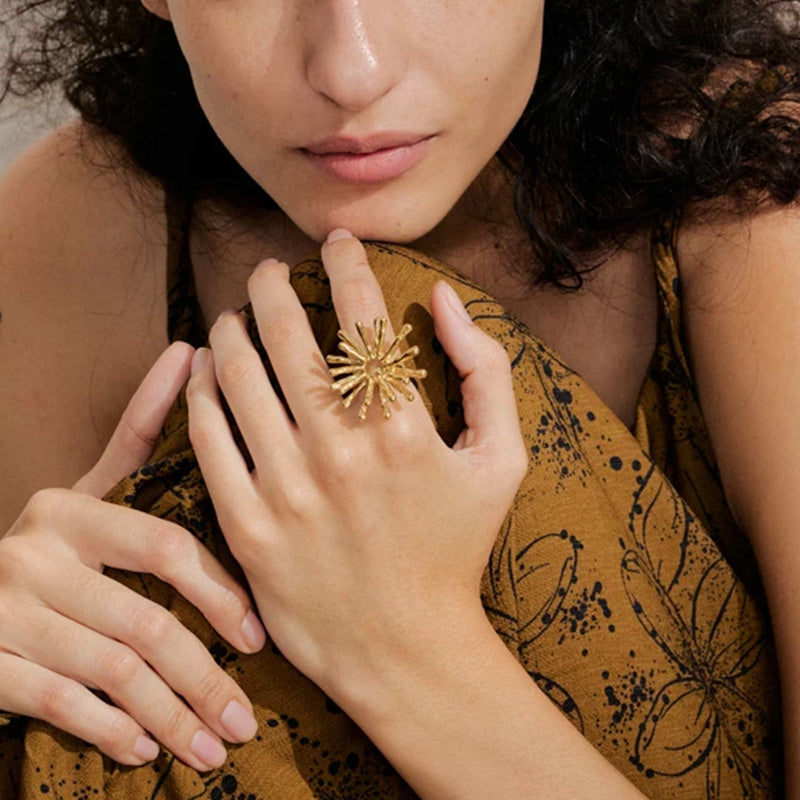 Spark Gold Burst Ring