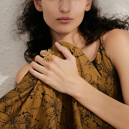 Spark Gold Burst Ring